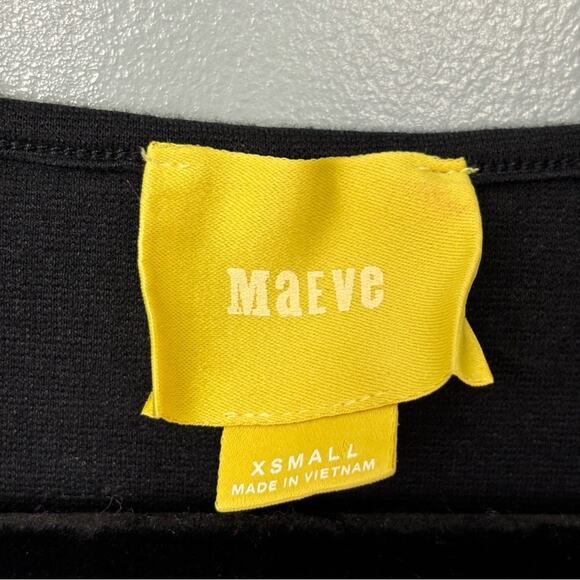 Anthropologie Maeve Colorblock Cap Sleeve Shift Dress Black White Size XS - Picture 3 of 8